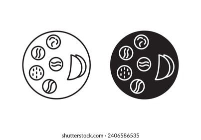 Indian thali icon set. vector illustration