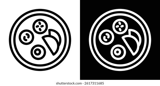 Indian thali icon vector for web and mobile app. Symbol isolated.