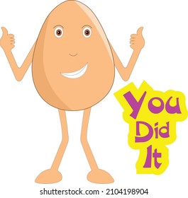 Indian themed egg cartoon - Egg saying you did it. Vector Illustration.