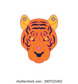 Indian tiger on white background