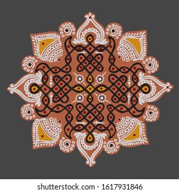 Indian Traditiona colour rangoli Vector