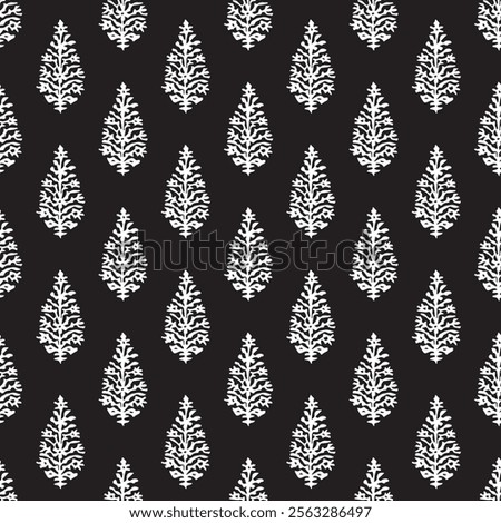 Indian Traditional Block Print Booti Allover Seamless Repeat Pattern