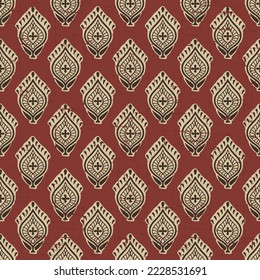 Indian traditional block print design pattern. paisley design pattern. batik design. 