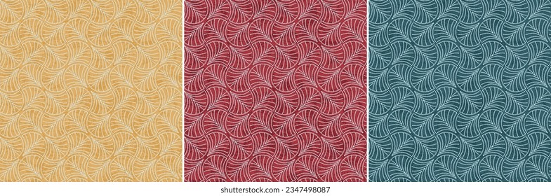 Indian Traditional Block Print Design Pattern. Ajrakh Pattern Batik Print Pattern. Traditional Indian Design In 3 Colourways. 