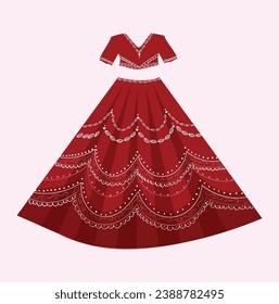 Rojo lehenga tradicional de novia indio 