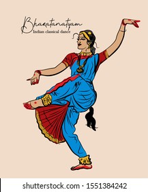 Indian traditional classical bharatnatyam dance 