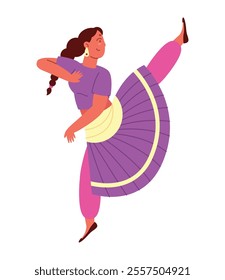 indian traditional classical kathak dance isolated