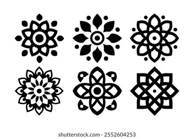 Indian Traditional and Cultural Black Line Art Mandala Design