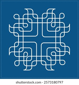 Indian Traditional and Cultural, Kolam, Rangoli, or Paisley vector line art. Bengal art India Tamil mandala Art