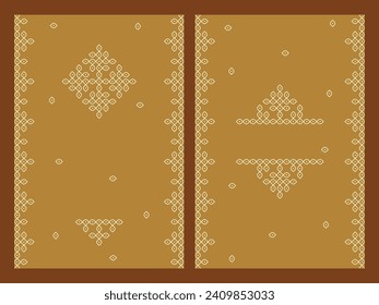 Indian Traditional and Cultural pulli or sikku Kolam vector card set.