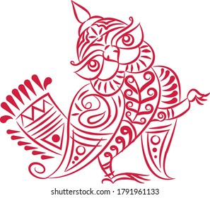 Indian Traditional and Cultural Rangoli, Alpona, Kolam or Paisley vector line art It can be used for a coloring book, textile/ fabric prints, phone case, greeting card. logo, calendar