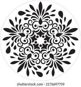 Indian Traditional and Cultural Rangoli, Alpona, Kolam, or Paisley vector line art. Bengal art India. for textile printing, logo, wallpaper
