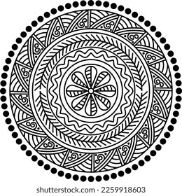 Indian Traditional and Cultural Rangoli, Alpona, Kolam, or Paisley vector line art. Bengal art India. centuries-old Bengali art tradition of the Bengal region, for textile printing, logo, wallpaper