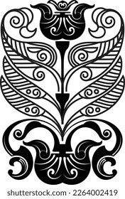 Indian Traditional and Cultural Rangoli, Alpona, Kolam, or Paisley vector line art. Bengal art India. for textile printing, logo, wallpaper