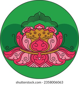 Indian Traditional and Cultural Rangoli, Alpona, Kolam, or Paisley vector line art. Bengal art India. for textile printing, logo, wallpaper	