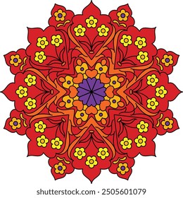 Rangoli tradicional y cultural indio, Alpona, Kolam o Paisley arte de línea de Vector Arte de Bengala India Tradición artística bengalí centenaria de la región de Bengala, para la impresión textil, logotipo, Fondo de pantalla	