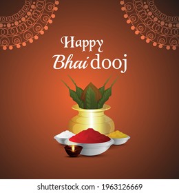Indian traditional festival of happy bhai dooj celebration greeting card and background