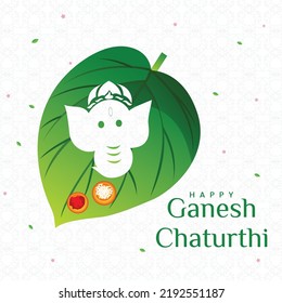 Indisches traditionelles Festival glücklich Ganesh Chaturthi Banner Design Vorlage.