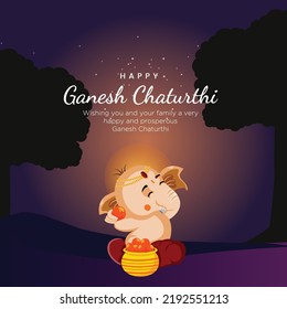 Indisches traditionelles Festival glücklich Ganesh Chaturthi Banner Design Vorlage.