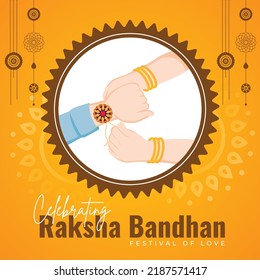 Indian traditional festival happy Raksha Bandhan banner design template.