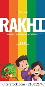 Indian traditional festival happy Raksha Bandhan portrait template design.