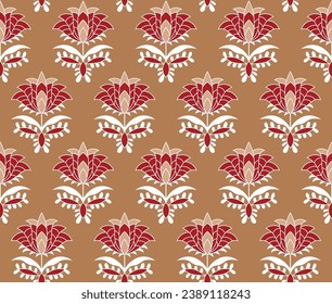 Indian Traditional Floral Block Print booti design allover seamless repeat pattern vector format editable file