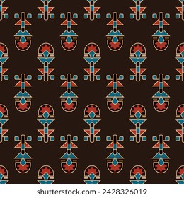 Indian Traditional floral block print booti kalamkari allover seamless repeat pattern