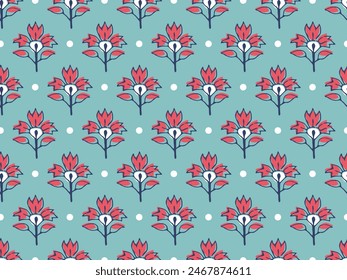 INDIAN TRADITIONAL FLORAL BLOCK PRINT DESIGN AJRAKH PRINTS BATIK PRINTS SANGANER JAIPUR SEAMLESS PATTERNS 