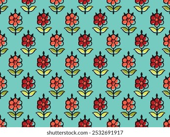 INDIANO TRADICIONAL BLOCO FLORAL IMPRESSÃO DESIGN AJRAKH IMPRESSÕES BATIK IMPRESSÕES SANGANER JAIPUR PADRÕES SEM COSTURA 