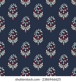Indian Traditional floral booti for block print screen print Design for shirt kurti shalwar suit trouser stole scarf Dupatta saree etc vector format editable file