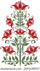 Indian traditional flower motif vector design. Ethic Textile Digital Motifs