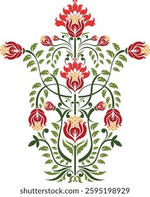 Indian traditional flower motif vector design. Ethic Textile Digital Motifs