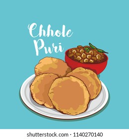 indische traditionelle Speise-Chole Puri