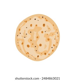 Indian traditional food "Roti" on a white background. vector illustration. 