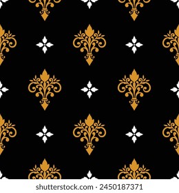 Indian Traditional Gold Paste Block print booti design