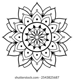 Indian traditional mandala art illustration