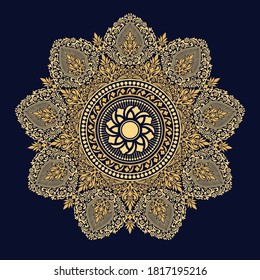 Indische traditionelle mandala Vektordesign für Textilien und Einladungskarten.