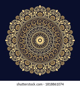 Indische traditionelle mandala Vektordesign für Einladungskarten und Tapeten.