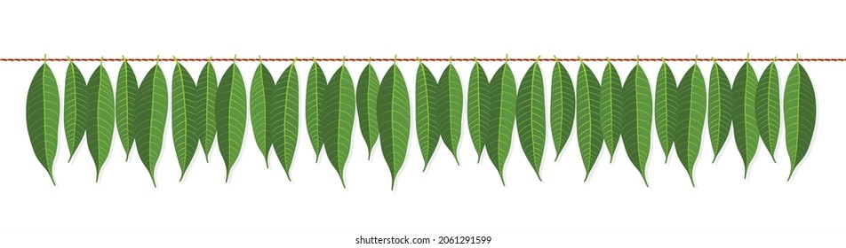 Indian Traditional Mango Leaves Garland. Decoration for Indian Hindu Auspicious Occasion