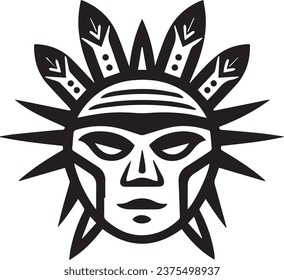 indian traditional mask vector illustration for logos, tattoos, stickers, t-shirt designs, hats