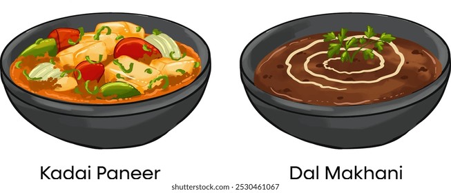 Indian Traditional and National Cuisine Illustration