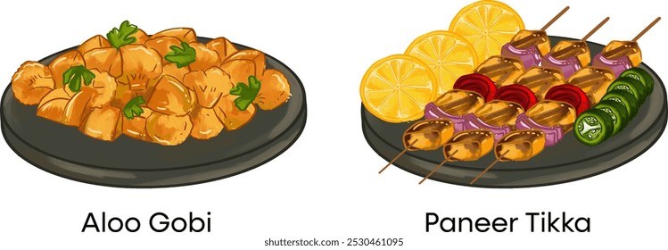 Indian Traditional and National Cuisine Illustration