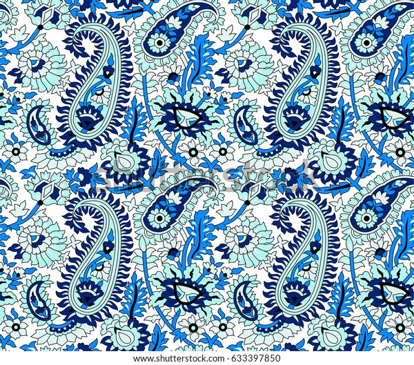 Indian Traditional Paisley Pattern Stock Vector (Royalty Free ...