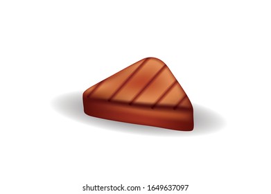 Indian traditional street food Bread Pakora vector illustration on white Background