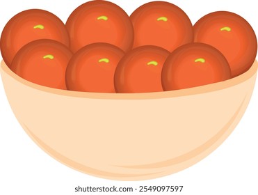 Indian Traditional Sweet Gulab Jamun Vector Illustration (Royalty Free)