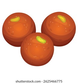 indian traditional sweet gulab jamun. Vector illustration