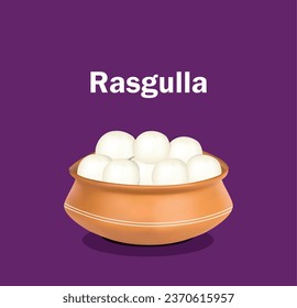 indian traditional sweet rasgulla .  Sweets closeup 3D. indian sweets vector line drawing illustration. Rasgulla Indian Sweet Dessert Vector Illustration