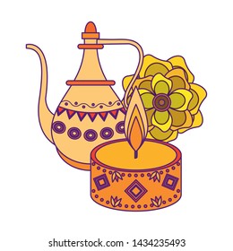 Indian Traditional Teapot Lotus Flower Lit Stock Vector (Royalty Free ...