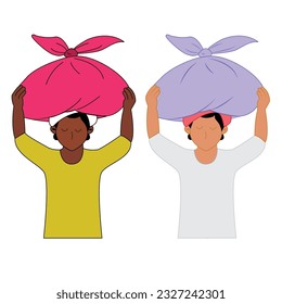 Indian traditional washerman brings laundry