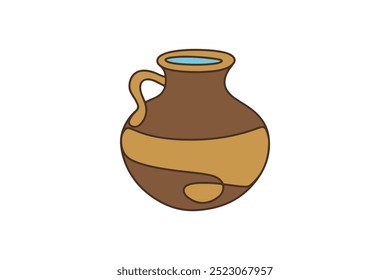 Indian traditional water pot of soil - Authentic clay pot designs are perfect for home decor and cultural heritage
